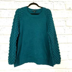 Lane Bryant size 22 24 green knit bubble sleeve sweater